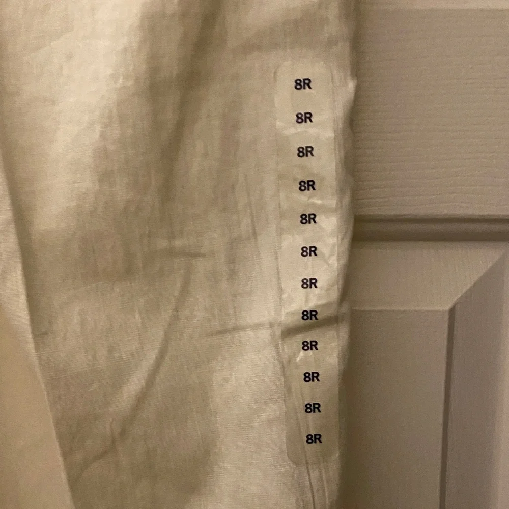 GAP white Linen wide leg cuffed trousers - Picture 8 of 14